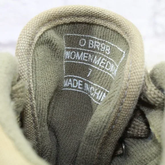 LL Bean Green Canvas Lace Up Casual Ankle Sneakers Shoes Size 7 Medium - Picture 8 of 9